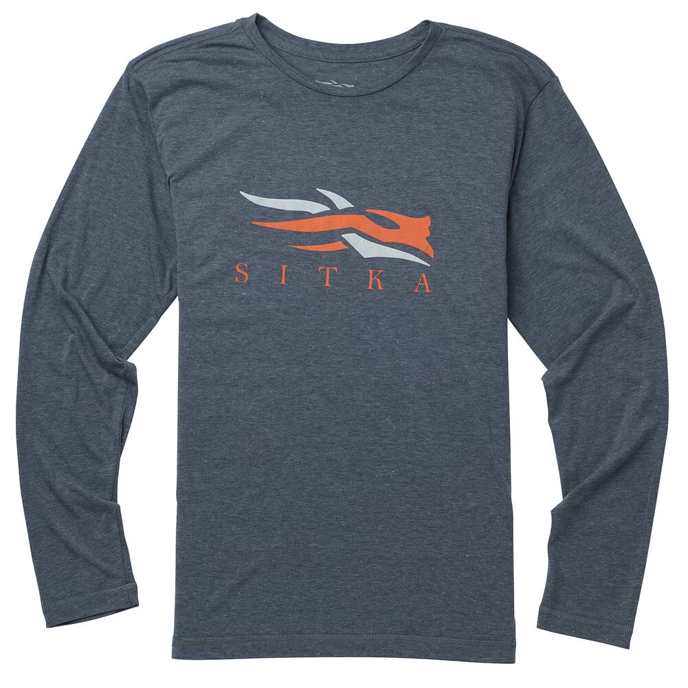 Sitka Gear Sitka Sitka Logo T-Shirt LS Lead Heather XX Large 20091-LH-XXL Top - Sitka Gear
