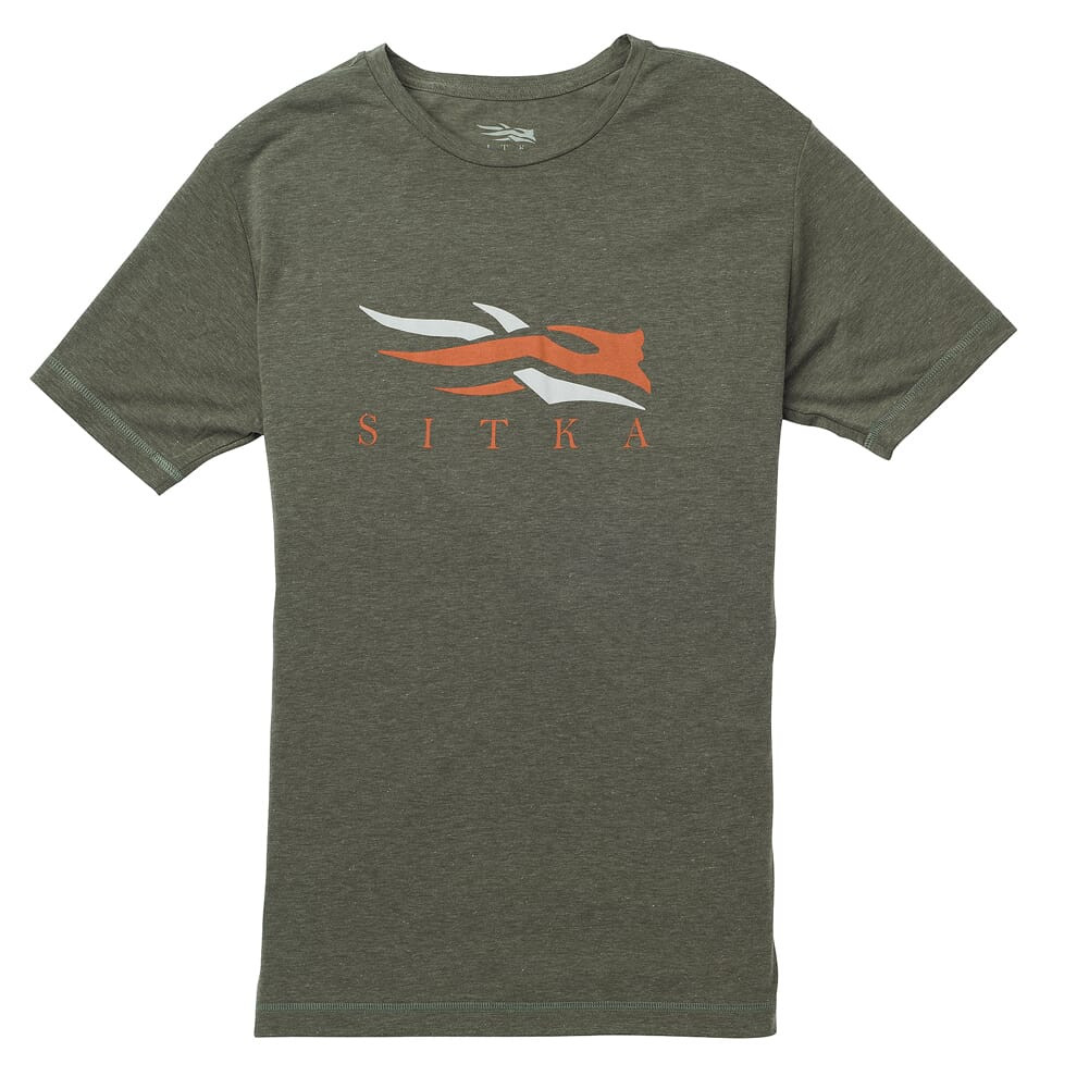 Sitka Gear Sitka Logo T-Shirt SS Deep Olive Heather X Large 20092-DZ-XL Top - Sitka Gear