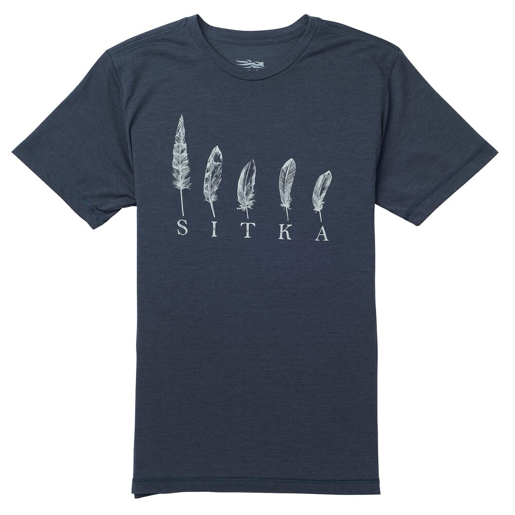 Sitka Gear Sitka Five Feathers T-Shirt SS Eclipse Heather Medium 20101-EH-M Top - Sitka Gear