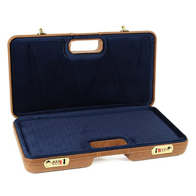 Negrini Brown Leather Cover/Blue Upholsterey 2027PL/4845 in Tobacco Brown Leather Exterior/ Blue Interior - Negrini