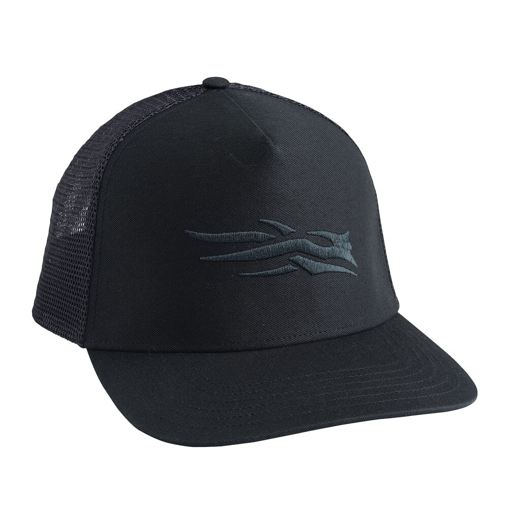 Sitka Gear Black Logo Five Panel Trucker Hat 20121-BK-OSFA - Sitka Gear