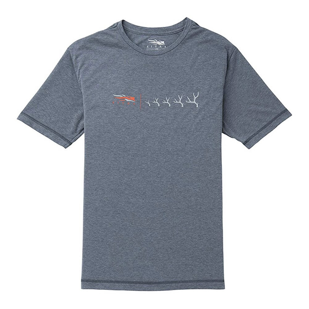 Sitka Gear Antler Evolution Mule Deer SS T-Shirt Lead Heather 2XL 20130-LH-XXL Top - Sitka Gear