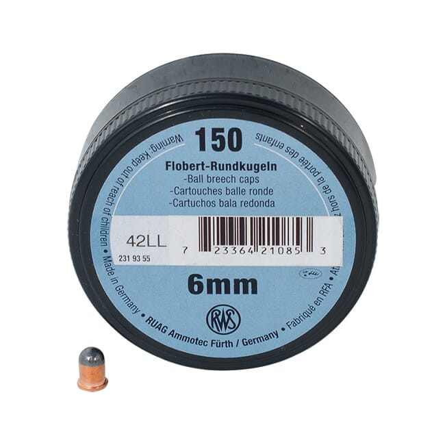 Walther Arms Walther RWS Flobert .22 L.R., 6mm CB Cap Conical 150 ct - Walther Arms