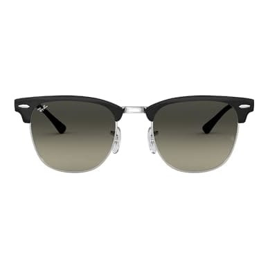 Ray-Ban Clubmaster Metal Black on Silver Light Grey Gradient Dark Grey 0RB3716-90047151 - Ray-Ban