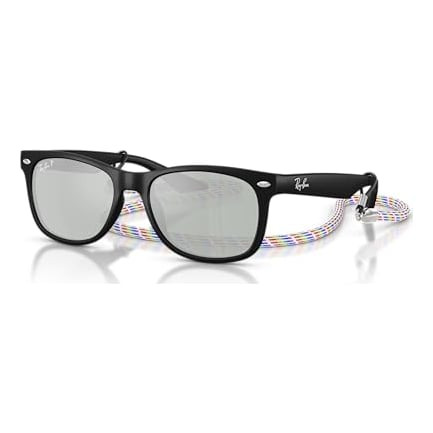Ray-Ban Junior New Wayfarer Glasses Rubber Black Green Mirror Silver Polar 0RJ9052S-7028Y447 - Ray-Ban