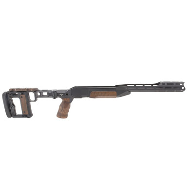AKILA Chassis System Suitable for Blaser R8 Bolt Action Rifle w/Walnut Fittings, Folding Right RH/LH Black w/AKILA Adj. Buttstock 101ACSR8WWFR - AKILA