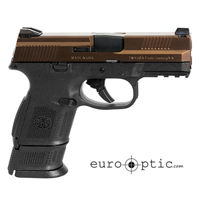 FN America FNS-9C NMS 9mm 3.6" BLK/Bronze 12/17rd - 66-100010-FN - FN America