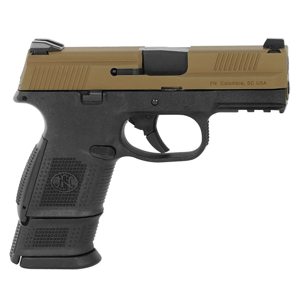 FN America FN FNS-9 Compact 9mm NMS BLK/FDE DS Pistol with (1) 12-Rnd (1) 17-Rnd Pistol 66-100230 - FN America