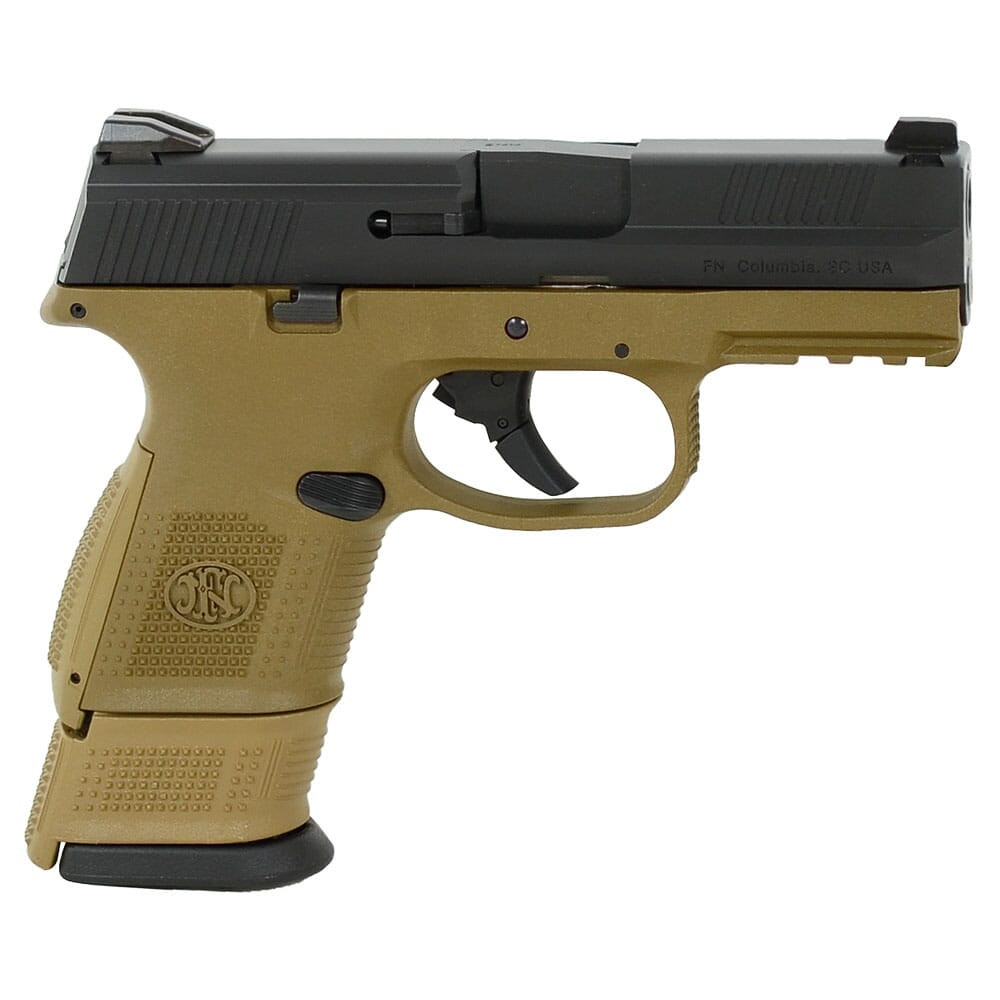 FN America FN FNS-9 Compact 9mm NMS FDE/BLK DS Pistol with (2) 12-Rnd (1) 17-Rnd Pistol 66-100356 - FN America