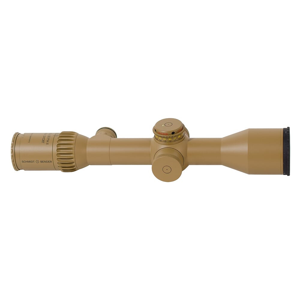Schmidt Bender PM II Ultra Short Riflescope 3-20x50 H59 CCW Ral8000 Scope 667-945-592-F1-E8