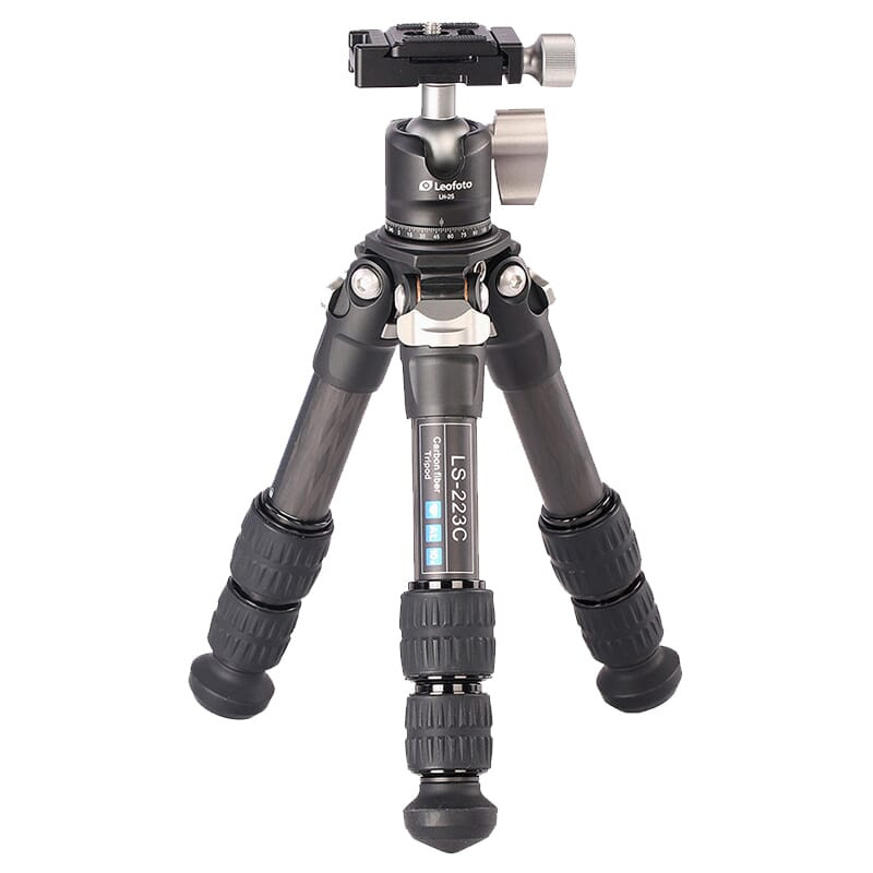 Leofoto Mini Professional Light Weight Carbon Fiber Tripod Kit w/LH-25 Leveling Head LS-223C-LH-25 - Leofoto