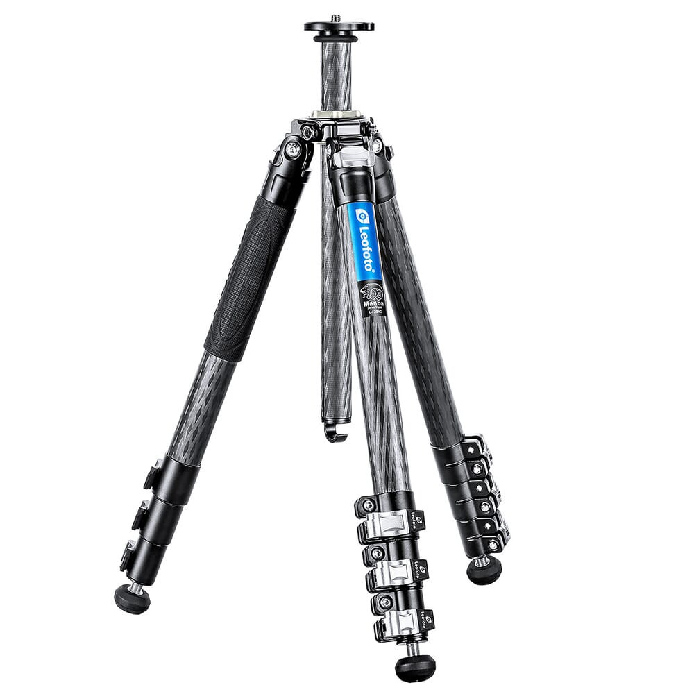 Leofoto 4-Section Carbon Fiber Video Head Systems LV Flip Lock Binocular Tripod w/Center Column, 22lb Max Load LV-284C - Leofoto