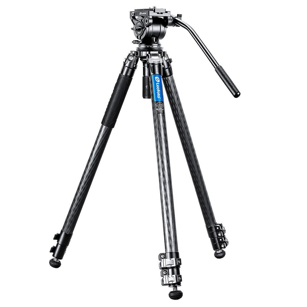 Leofoto 3-Section Carbon Fiber Video Head Systems LV Flip Lock Binocular Tripod Kit w/Center Column LV-323C-BV-10 - Leofoto