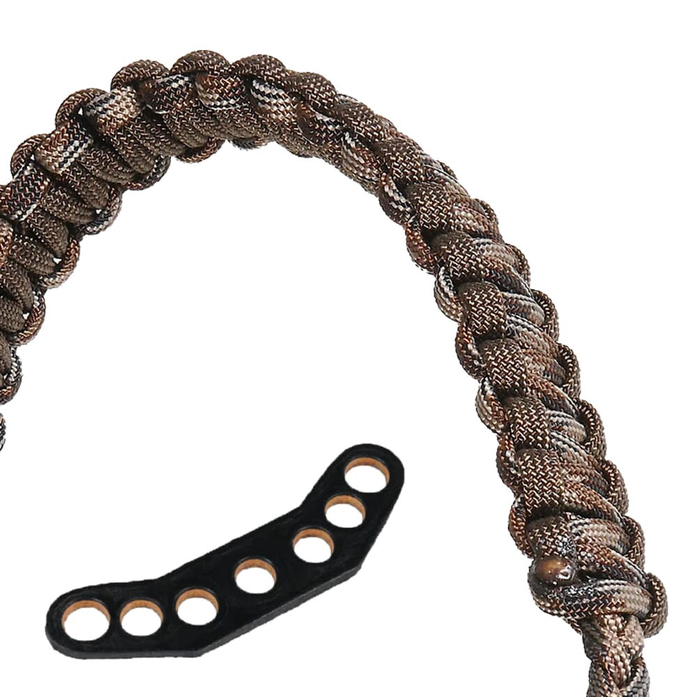 Paradox Grey Camo Custom Cobra Braid Bow Wrist Sling w/Leather Mount PBSE-CC-4 - Paradox