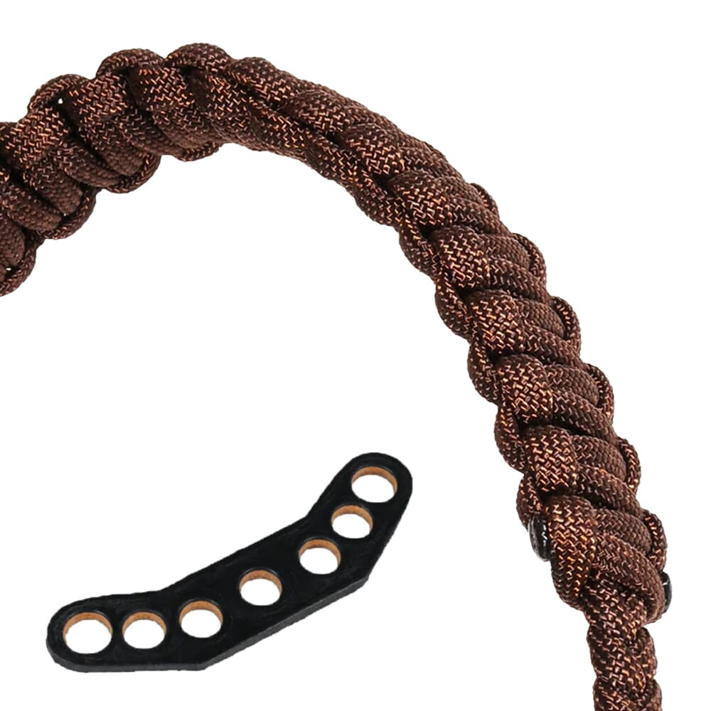 Paradox Solid Walnut Brown Custom Cobra Braid Bow Wrist Sling w/Leather Mount PBSE-CC-62 - Paradox