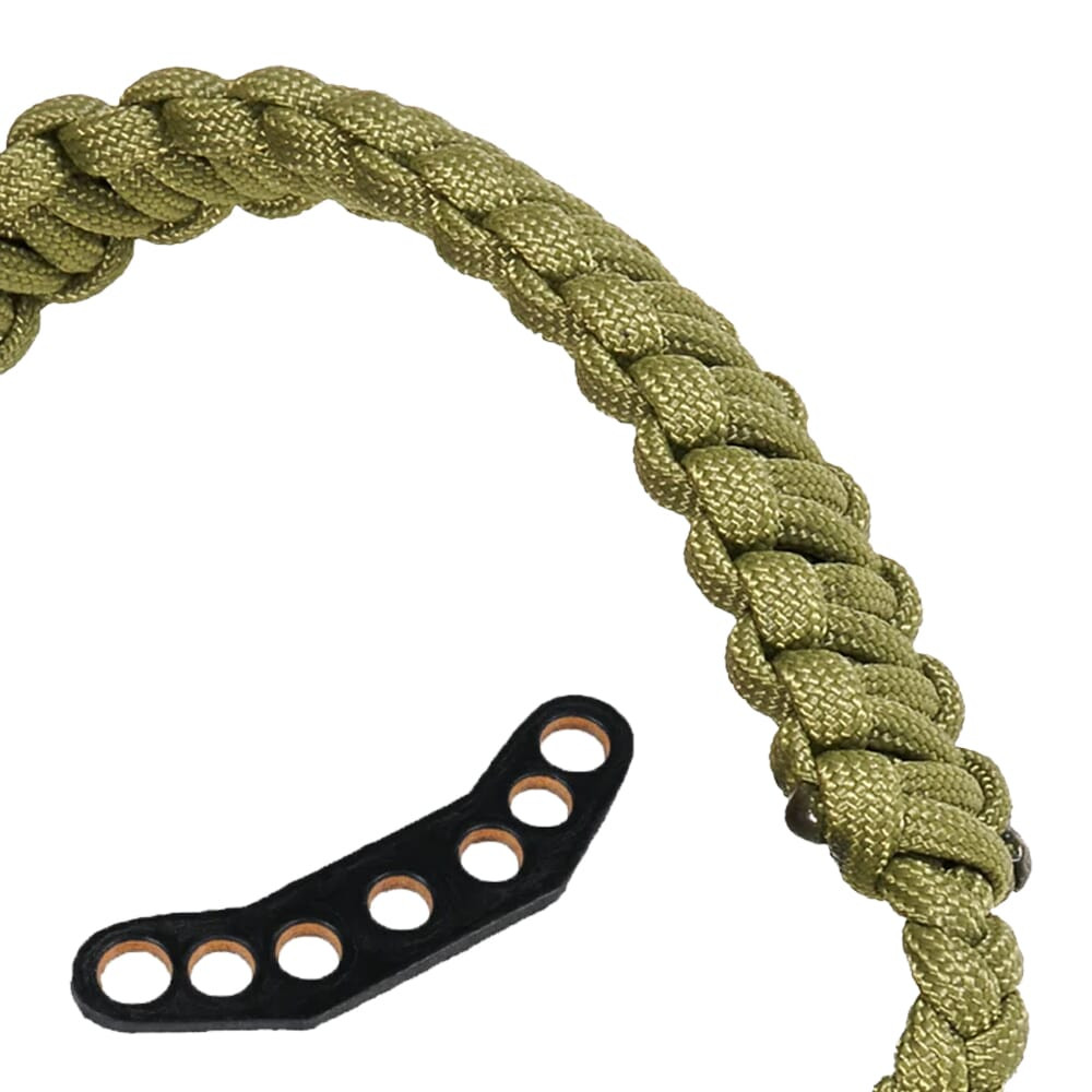 Paradox Solid Moss Green Custom Cobra Braid Bow Wrist Sling w/Leather Mount PBSE-CC-64 - Paradox