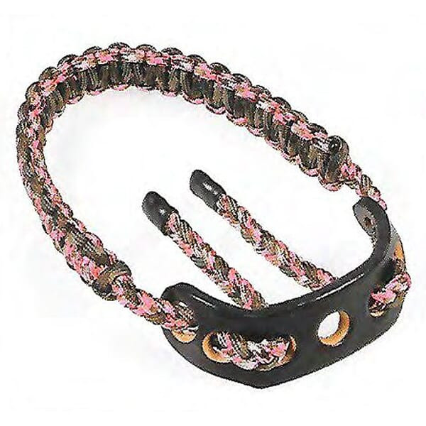 Paradox Pink Camo Custom Cobra Braid Bow Wrist Sling w/Leather Mount PBSE-CC-7 - Paradox