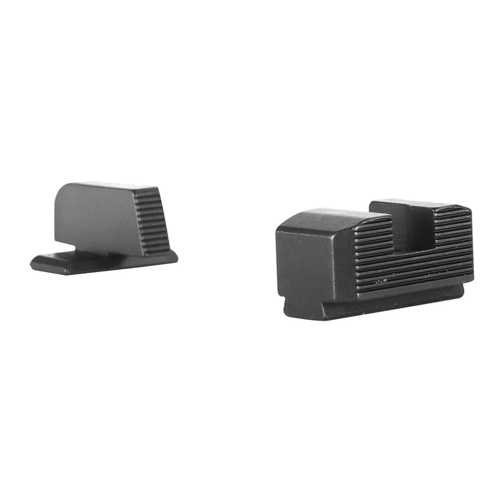 Ameriglo Optic Compatible Tall Black Black Serrated .280"F, Flat Black .300"R Sight Set for Springfield Hellcat OSP SA-504 - Ameriglo