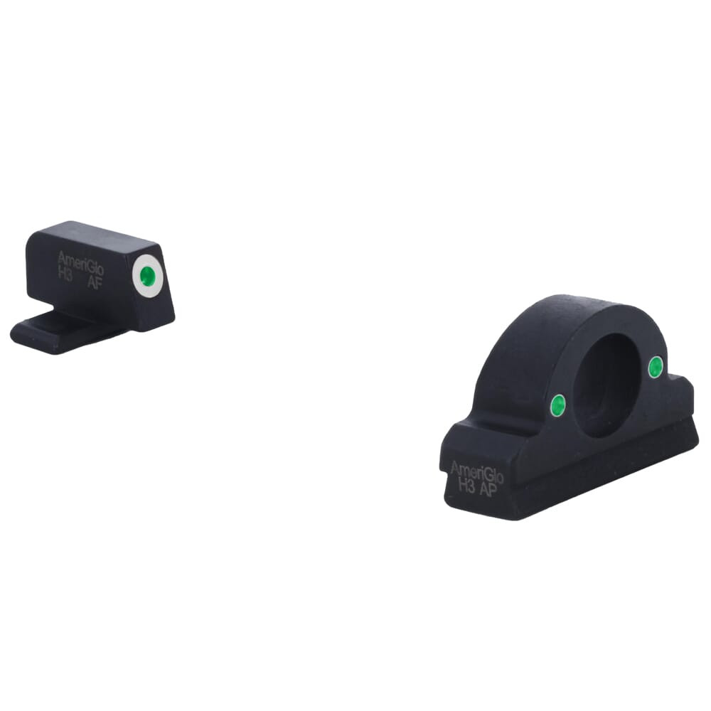 Ameriglo Ghost Ring Grn Trit w/White Outline Front, Grn Trit Rear Night Sight for SIG (#8 Front/#8 Rear) SG-125 - Ameriglo