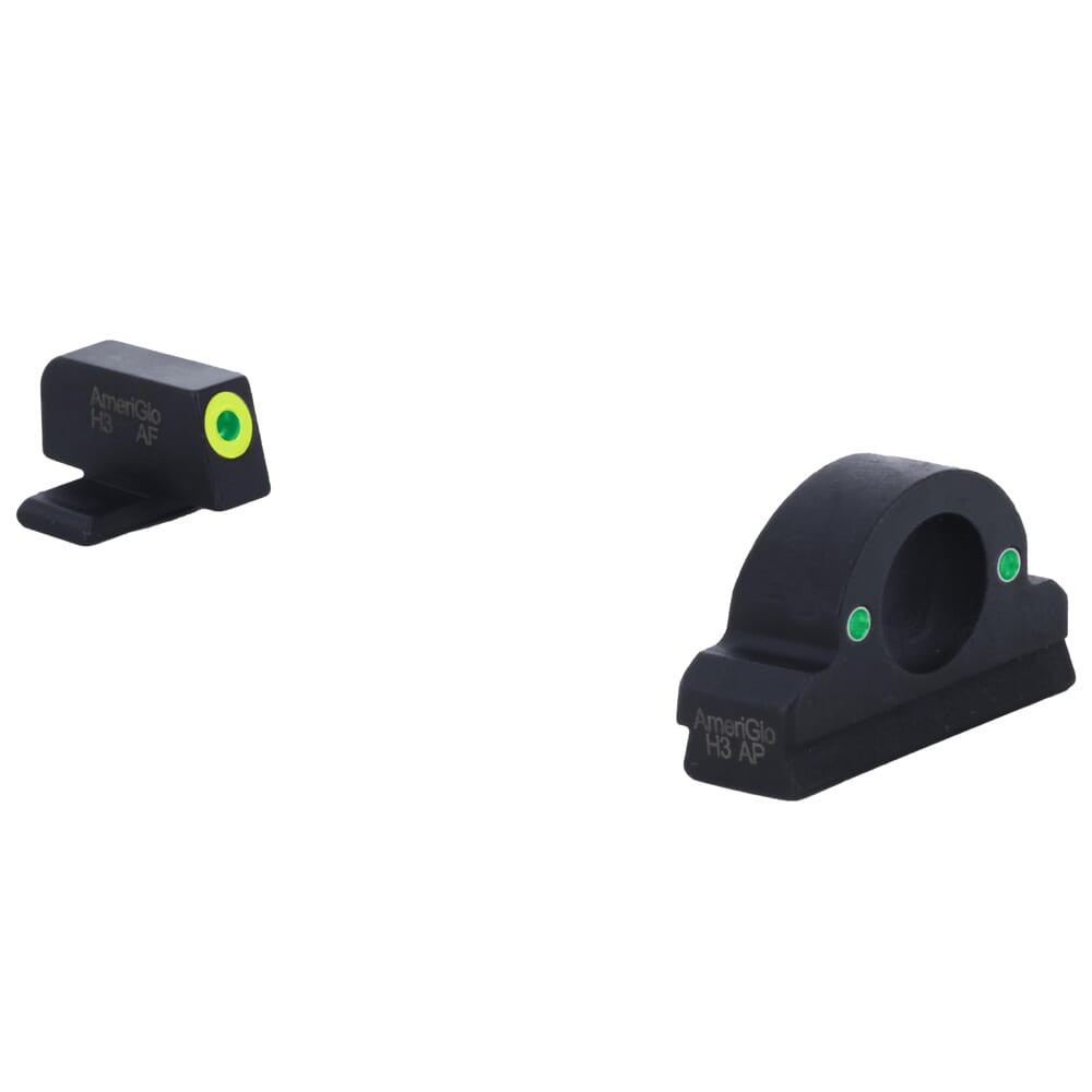 Ameriglo Ghost Ring Grn Trit w/LumiGreen Outline Front, Grn Trit Rear Night Sight for SIG (#8 Front/#8 Rear) SG-325 - Ameriglo