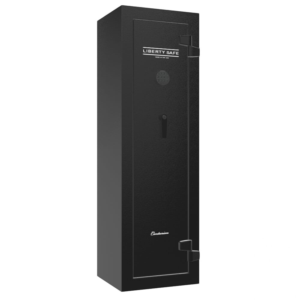 Liberty Safe Centurion Black Textured 12-Gun Safe w/Silver Ink & SecuRam Top Lit Black eLock - Liberty Safe