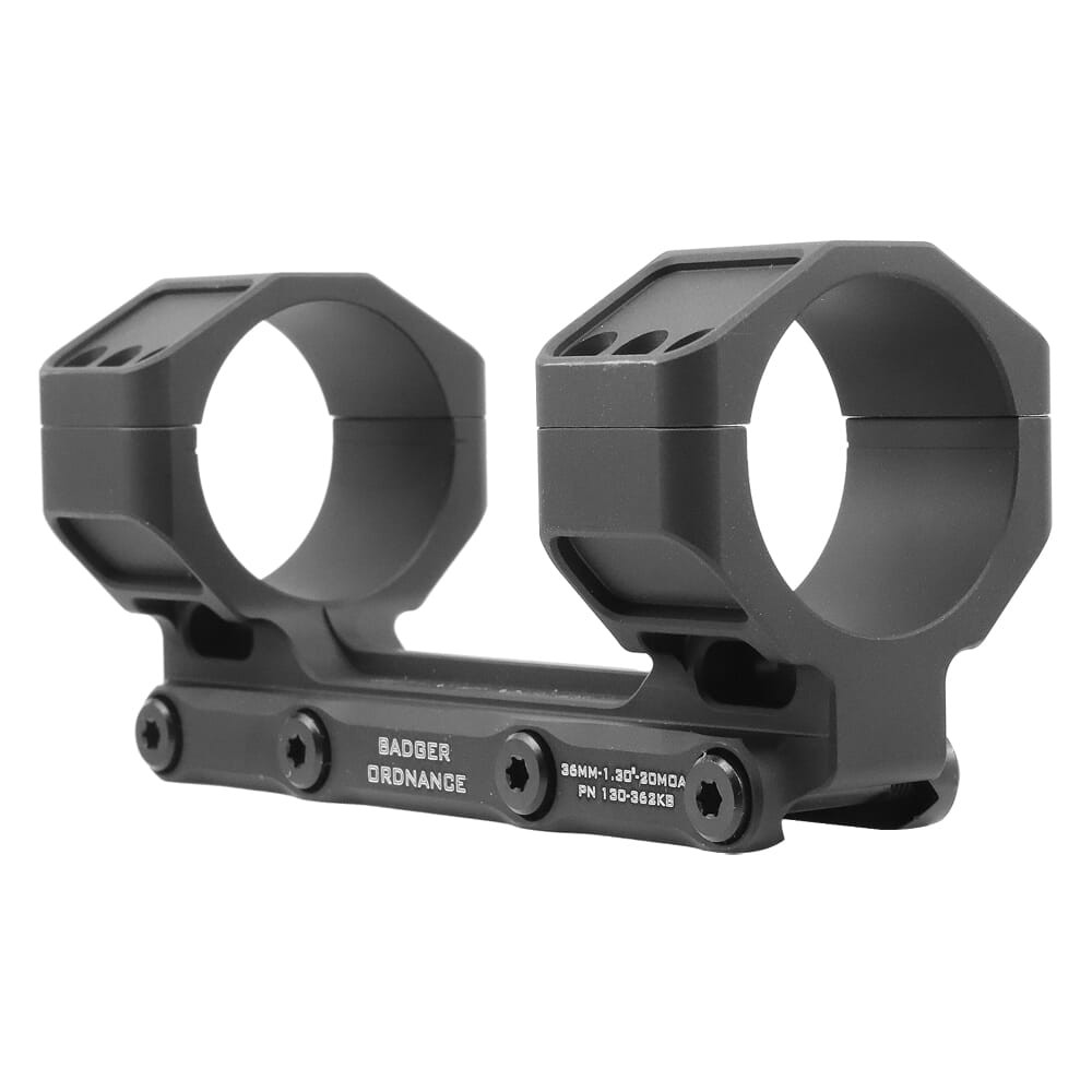 Badger Ordnance C.O.M.M. MAX 36mm 1.30" 6MIL/20MOA Black Scope Mount 130-362KB - Badger Ordnance