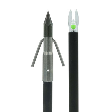Muzzy Bowfishing Lighted Carbon Arrow Carp Point w/Green Nockturnal Nock & Slide 1320-CBS - Muzzy Bowfishing