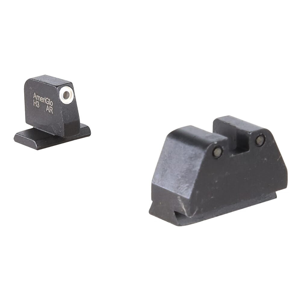 Ameriglo Optic Compatible Grn Trit w/White Outline .378"F , Grn Trit w/Black Outline .492"R Sight Set for S&W M&P (2.0 Core Dovetail) SW-152 - Ameriglo