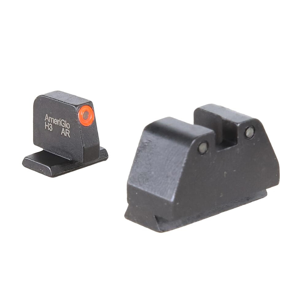Ameriglo Optic Compatible Grn Trit w/Orange Outline .378"F , Grn Trit w/Black Outline .492"R Sight Set for S&W M&P (2.0 Core Dovetail) SW-452 - Ameriglo