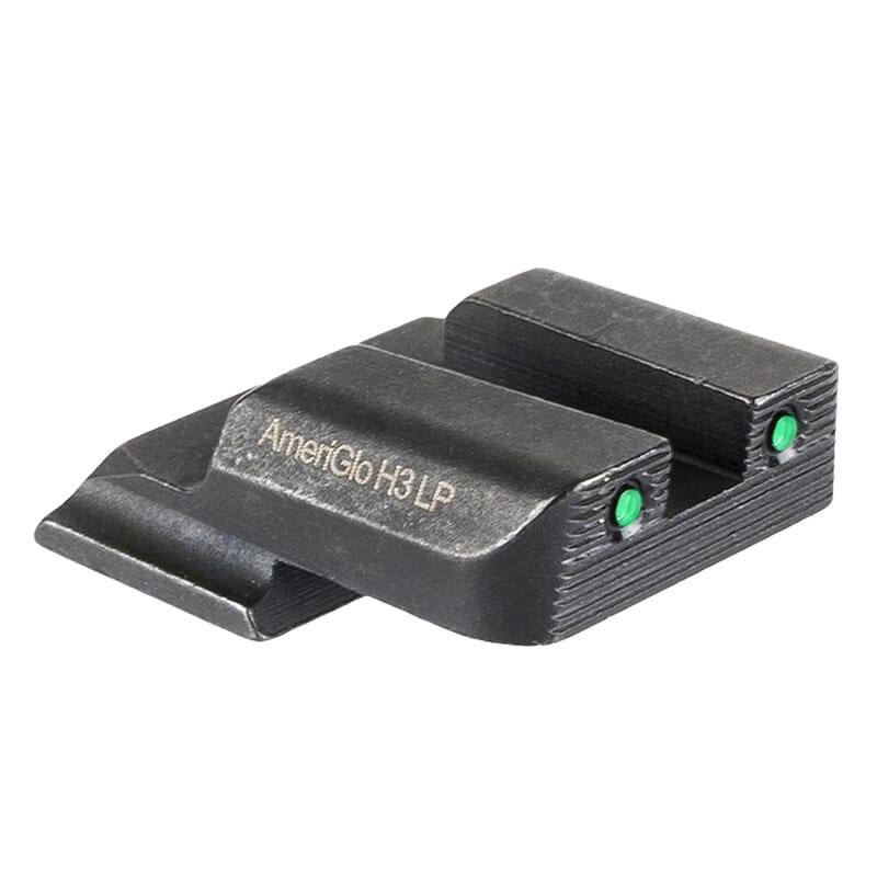Ameriglo Grn Trit 2-Dot Black Outlines Serrated .165" Sq Notch Rear Sight for SW M&P Shield (excludes EZ) SW-895R - Ameriglo
