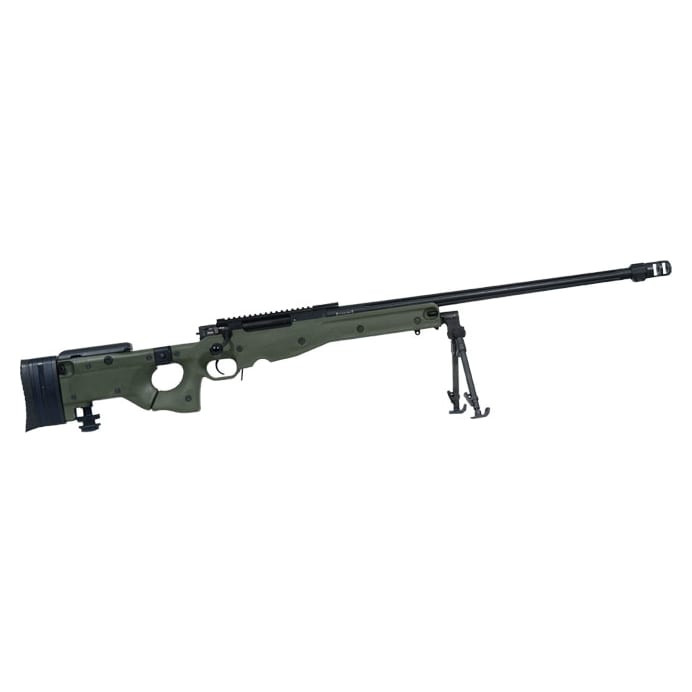 Accuracy International AW .300 Win Mag, Green, with monopod, fluted barrel, muzzle break, AI Bipod, x5 mags, cleaning kit, Storm case. Very good - 