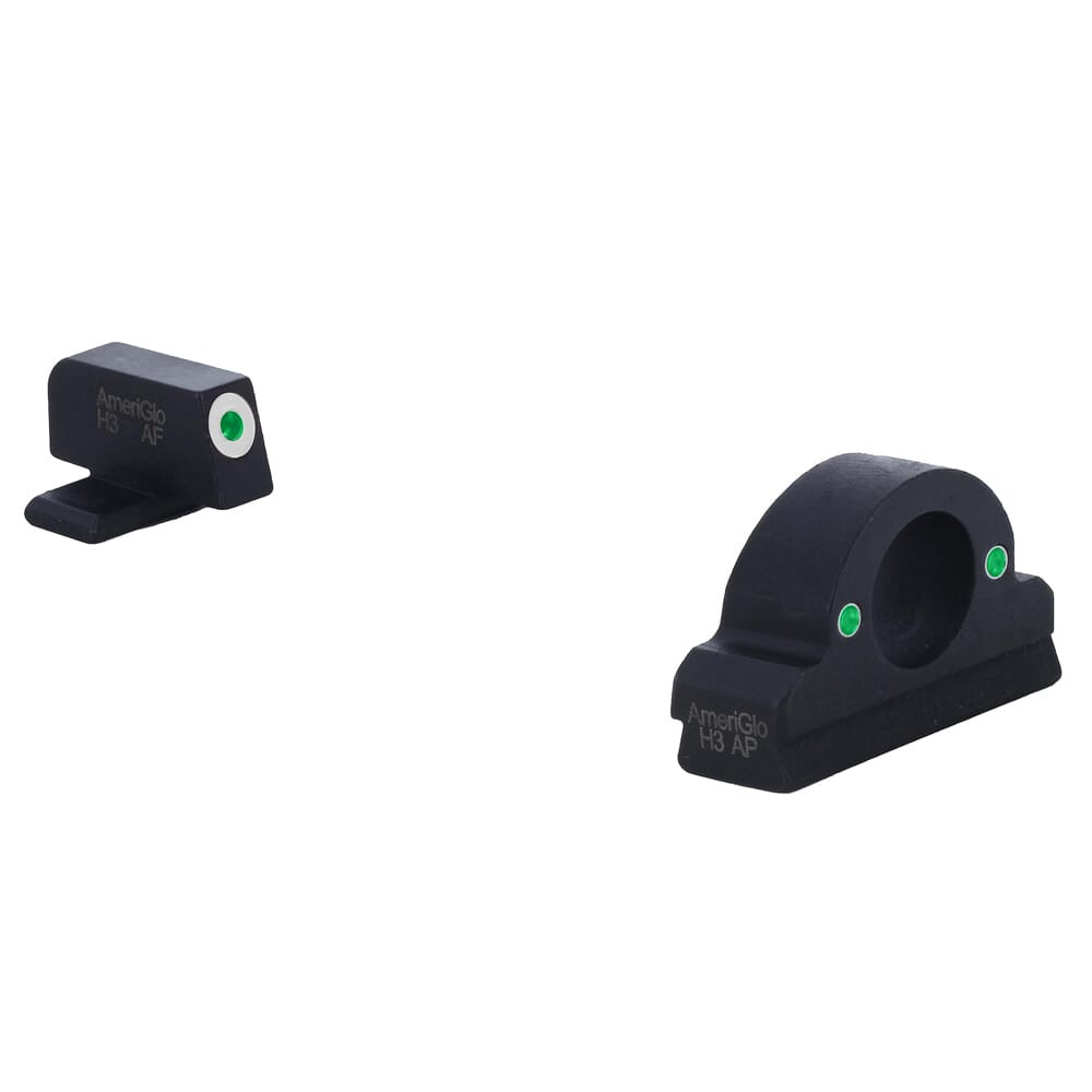 Ameriglo Ghost Ring Grn Trit w/White Outline Front, Grn Trit Rear Night Sight for Springfield XD XD-125 - Ameriglo