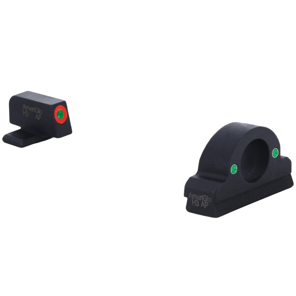 Ameriglo Ghost Ring Grn Trit w/Orange Outline Front, Grn Trit Rear Night Sight for Springfield XD XD-225 - Ameriglo