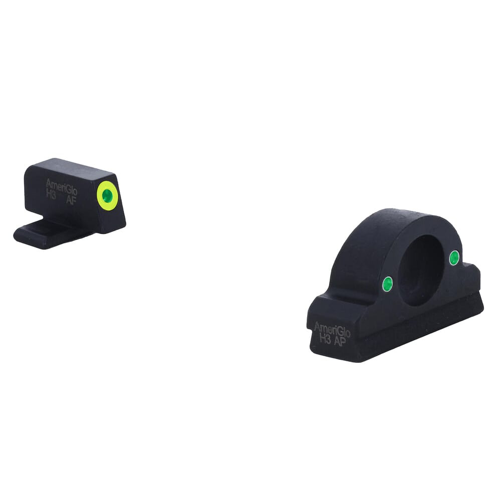 Ameriglo Ghost Ring Grn Trit w/LumiGreen Outline Front, Grn Trit Rear Night Sight for Springfield XD XD-325 - Ameriglo