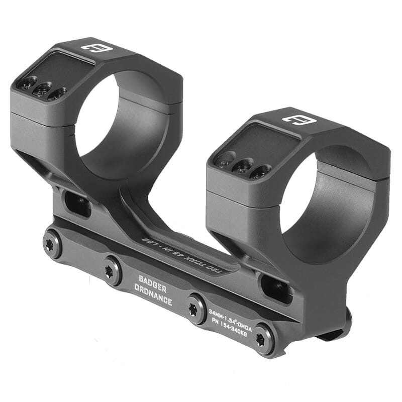 Badger Ordnance C.O.M.M. MAX 36mm 1.54" 0MIL/0MOA Black Scope Mount 154-360KB - Badger Ordnance