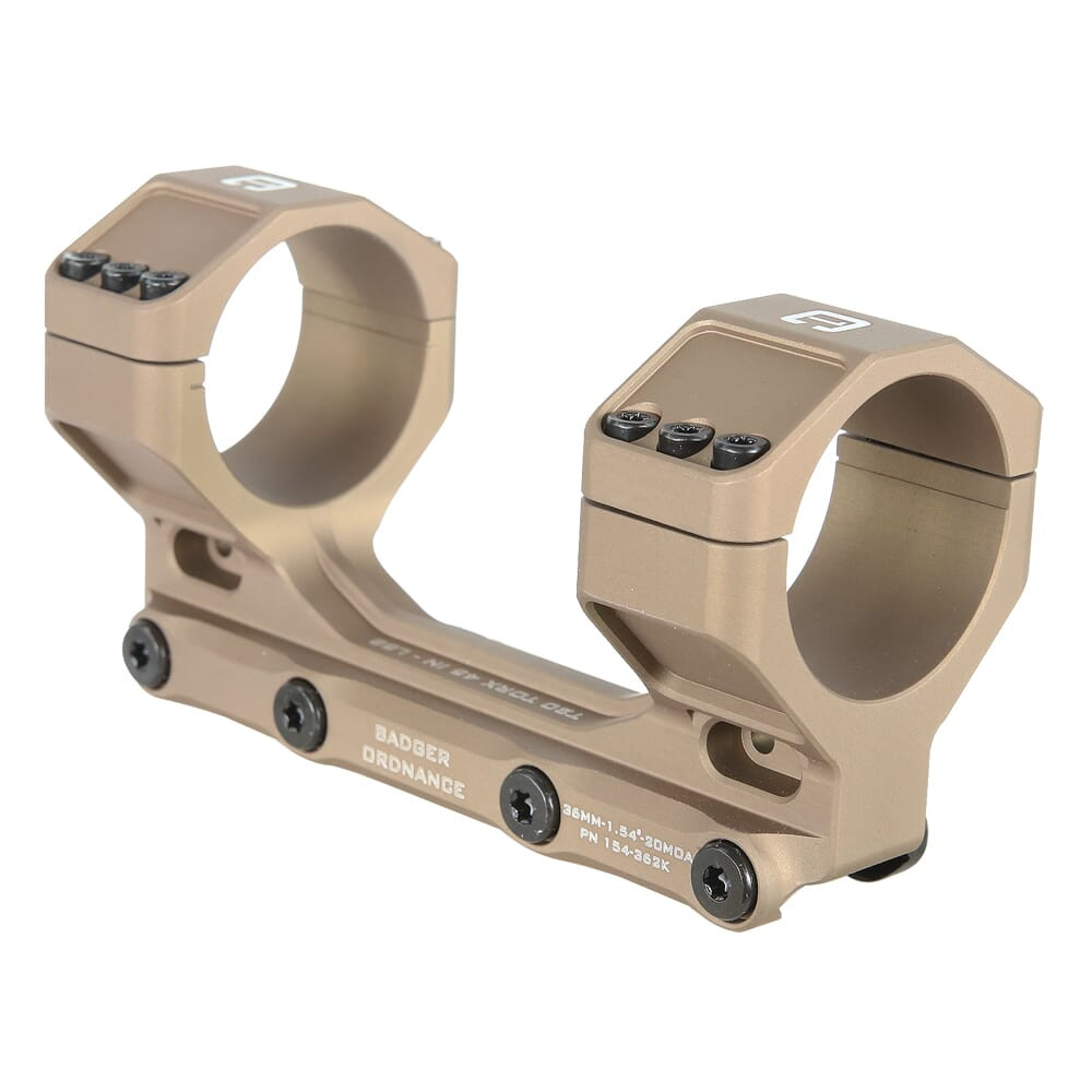 Badger Ordnance C.O.M.M. MAX 36mm 1.54" 6MIL/20MOA Tan Scope Mount 154-362K - Badger Ordnance