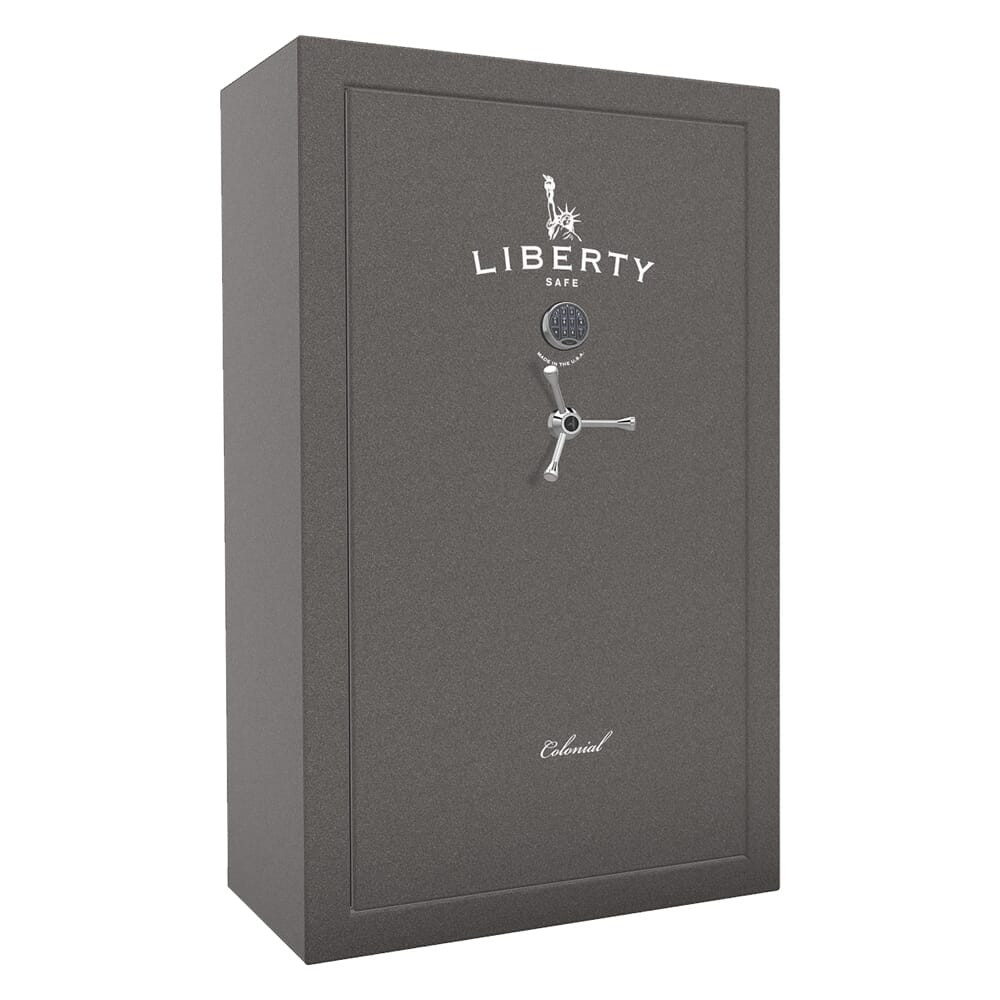 Liberty Safe Colonial Granite 30-Gun Safe w/Silver Ink, SecuRam BackLit Chrome eLock & Economy Door Panel 30-075-08G-LBCOXXS-GTT30TLS-BCR-SP-EXX-X - Liberty Safe