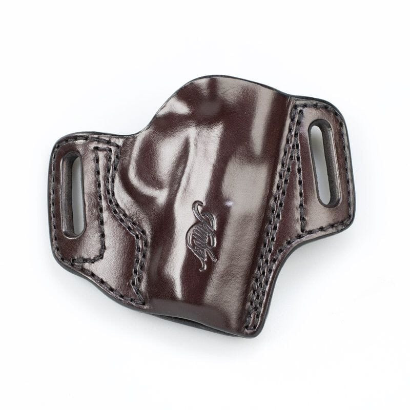 Kimber Micro 9mm Full-Length Belt Slide RH Brown Leather Holster w/Kimber Logo by Mitch Rosen 4000269 - Kimber