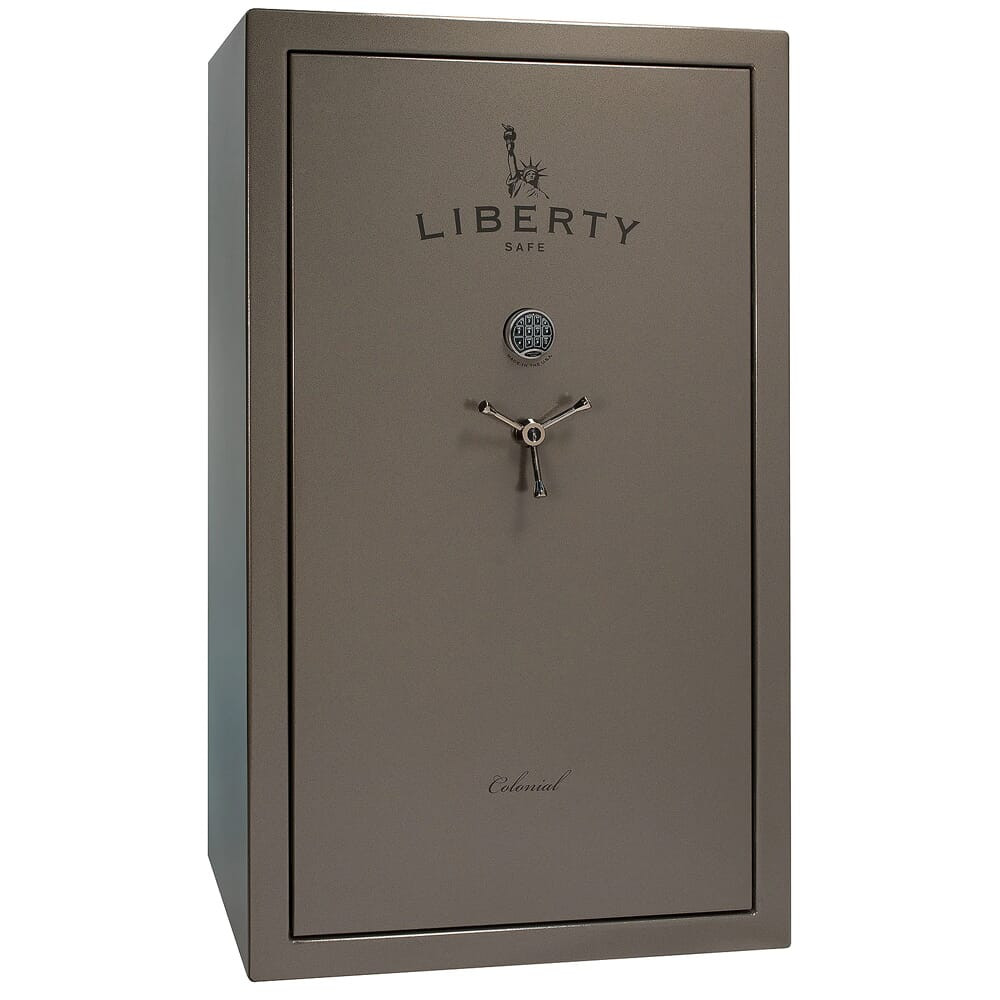 Liberty Safe Colonial Bronze Textured 64-Gun Safe w/Black Ink, SecuRam Back Lit Brass eLock & Economy Door Panel - Liberty Safe