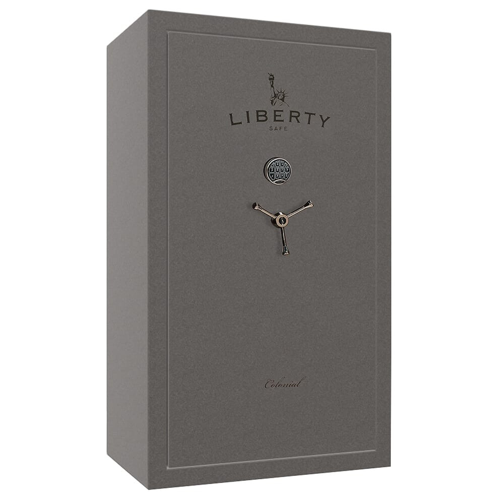 Liberty Safe Colonial Granite Textured 64-Gun Safe w/Black Ink, SecuRam Back Lit Brass eLock & Economy Door Panel - Liberty Safe