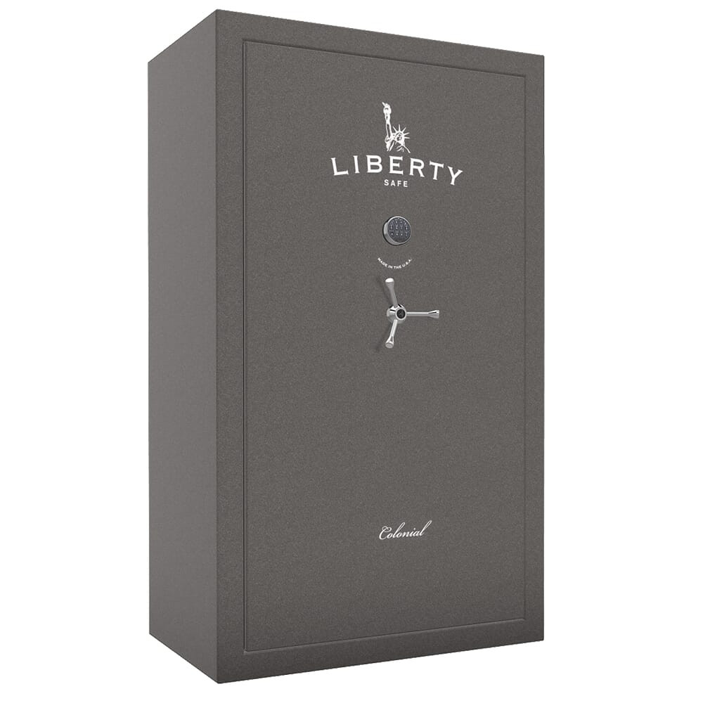 Liberty Safe Colonial Granite 64-Gun Safe w/Silver Ink, SecuRam BackLit Chrome eLock & Economy Door Panel 50-075-10G-LBCOXXS-GTT64TLS-BCR-SP-EXX-X - Liberty Safe