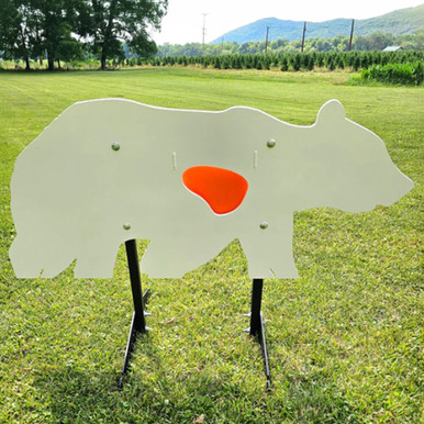 Precision Targets 1/2" Life-Size Black Bear w/Reactive Vitals & Stand 1-2-LSBBRVS