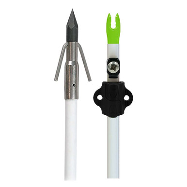 Muzzy Bowfishing White Fish Arrow w/Carp Point & Slide 1020-CBS - Muzzy Bowfishing