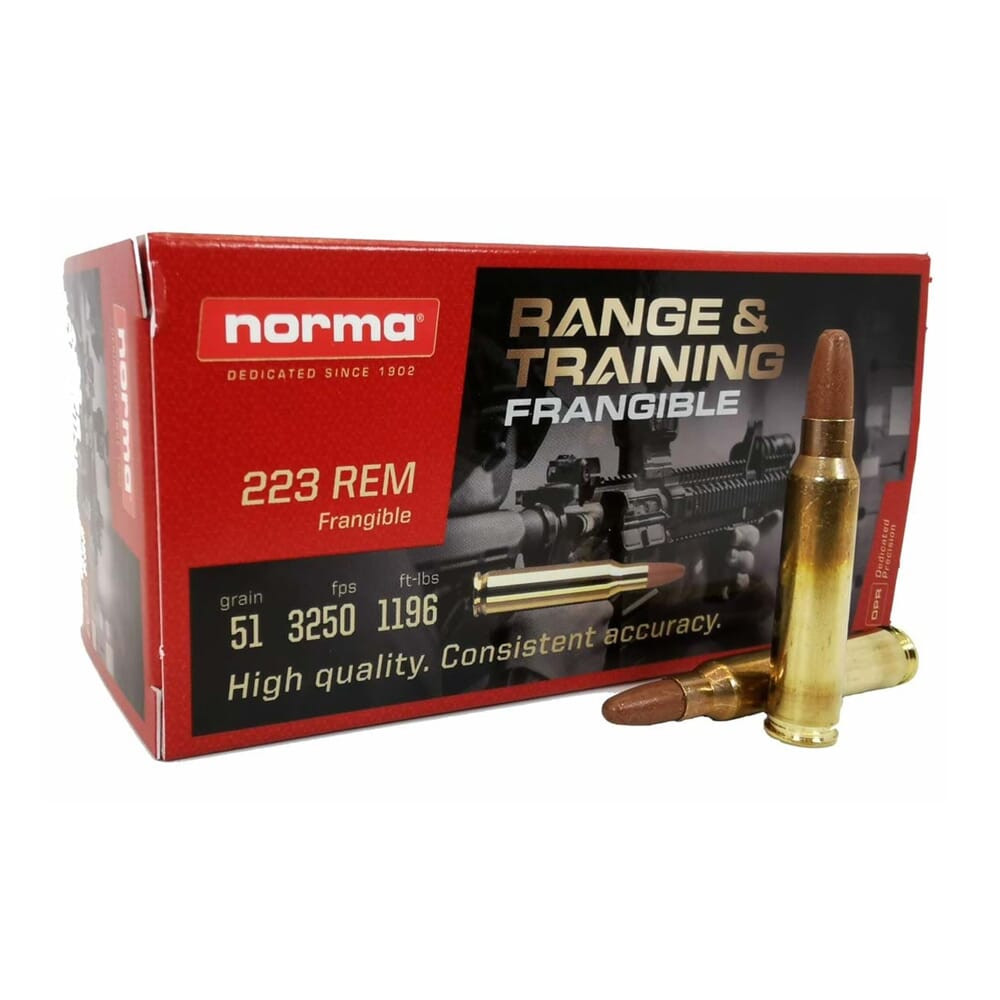 Norma Ammo Norma Range & Training Frangible .233 Rem 51gr Lead-Free Ammo (50/box) 630840050 - Norma Ammo