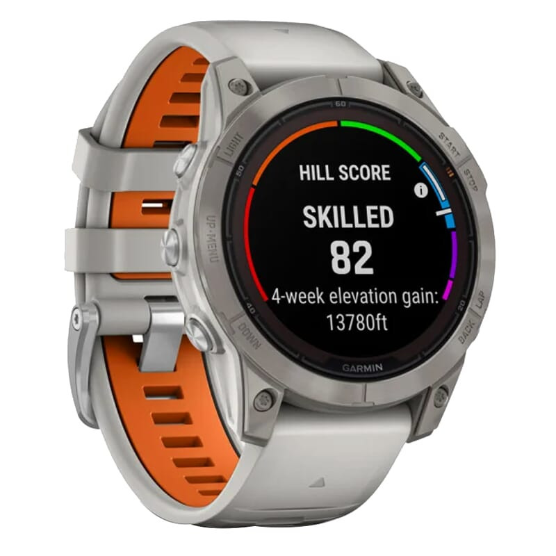 Garmin fenix 7 Pro Sapphire Solar Titanium w/Fog Gray/Ember Orange Band Smartwatch 010-02777-20 - Garmin
