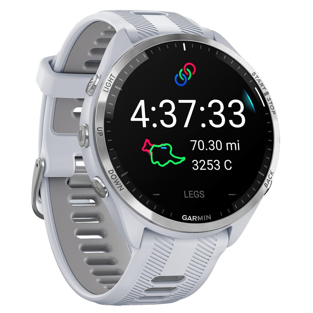 Garmin Forerunner 965 Titanium Bezel w/Whitestone Case and Whitestone/Powder Gray Silicone Band Smartwatch 010-02809-01 - Garmin