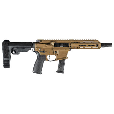 Christensen Arms CA9MM 9mm 7.5" 1:10" M-LOK Burnt Bronze AR Pistol w/SBA3 Tactical Brace 801-11006-01 - Christensen Arms