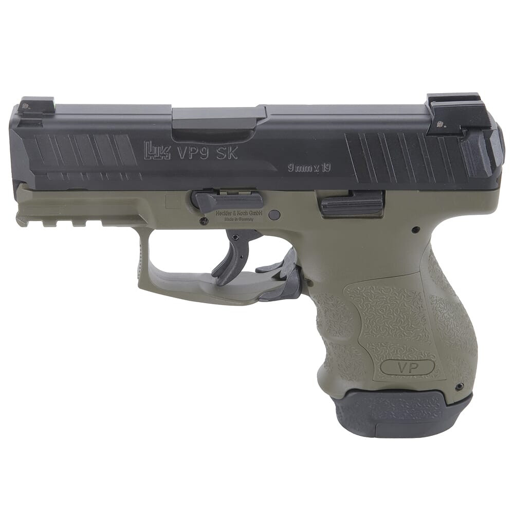 Heckler & Koch HK VP9SK Subcompact 9mm Green (2)10rd Mags, (1) 13rd Mag, Night Sights 81000648 - Heckler and Koch