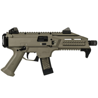CZ-USA Scorpion EVO 3 S1 9mm 20rd 7.72" 1/2x28 FDE Pistol w/Alum Adj Sights, Top/Bottom Rail, Ambi Manual Safety 91352 - CZ-USA