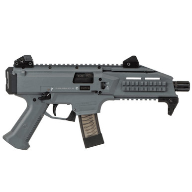 CZ-USA Scorpion EVO 3 S1 9mm 20rd 7.72" 1/2x28 Battleship Grey Pistol w/ Alum Adj Sights, Top/Bottom Rail, Ambi Manual Safety 91356 - CZ-USA